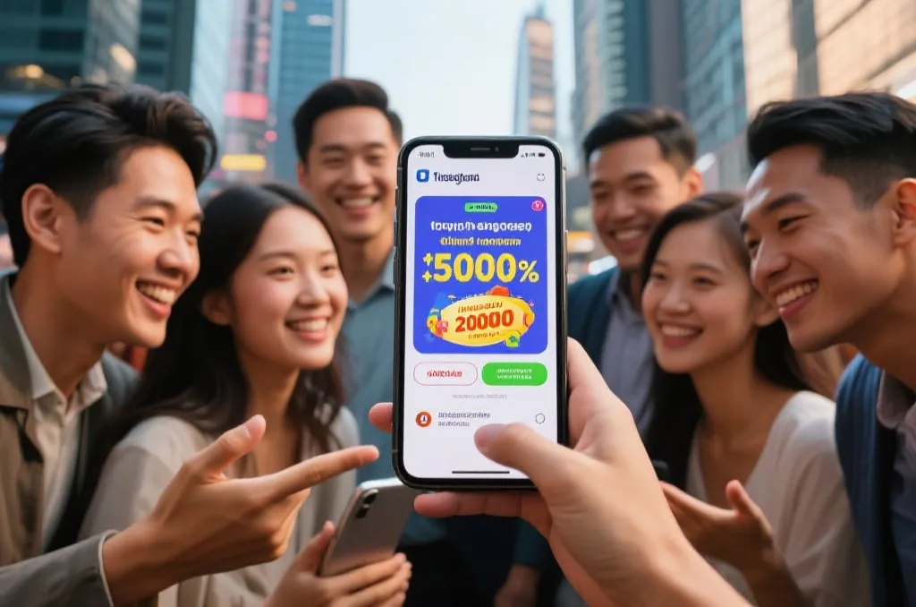 社交媒体上热议彩票大奖，手机屏幕显示相关话题